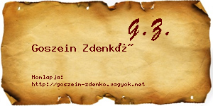 Goszein Zdenkó névjegykártya